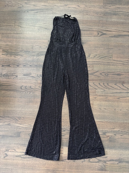 Pants - Elegant Black Sequin Jumpsuit